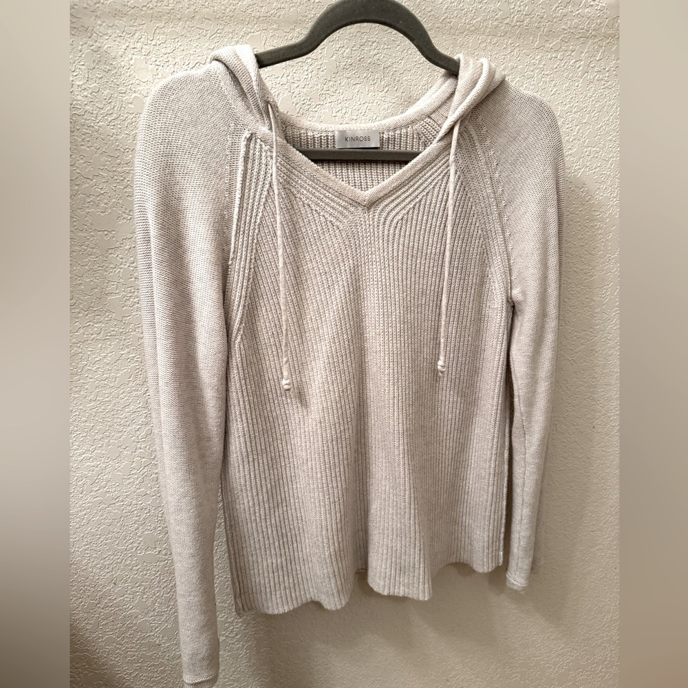 KINROSS Hoodie plaited drawstring sweater.